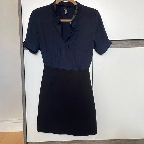 The Kooples mini dress with leather trim - Picture 1 of 5
